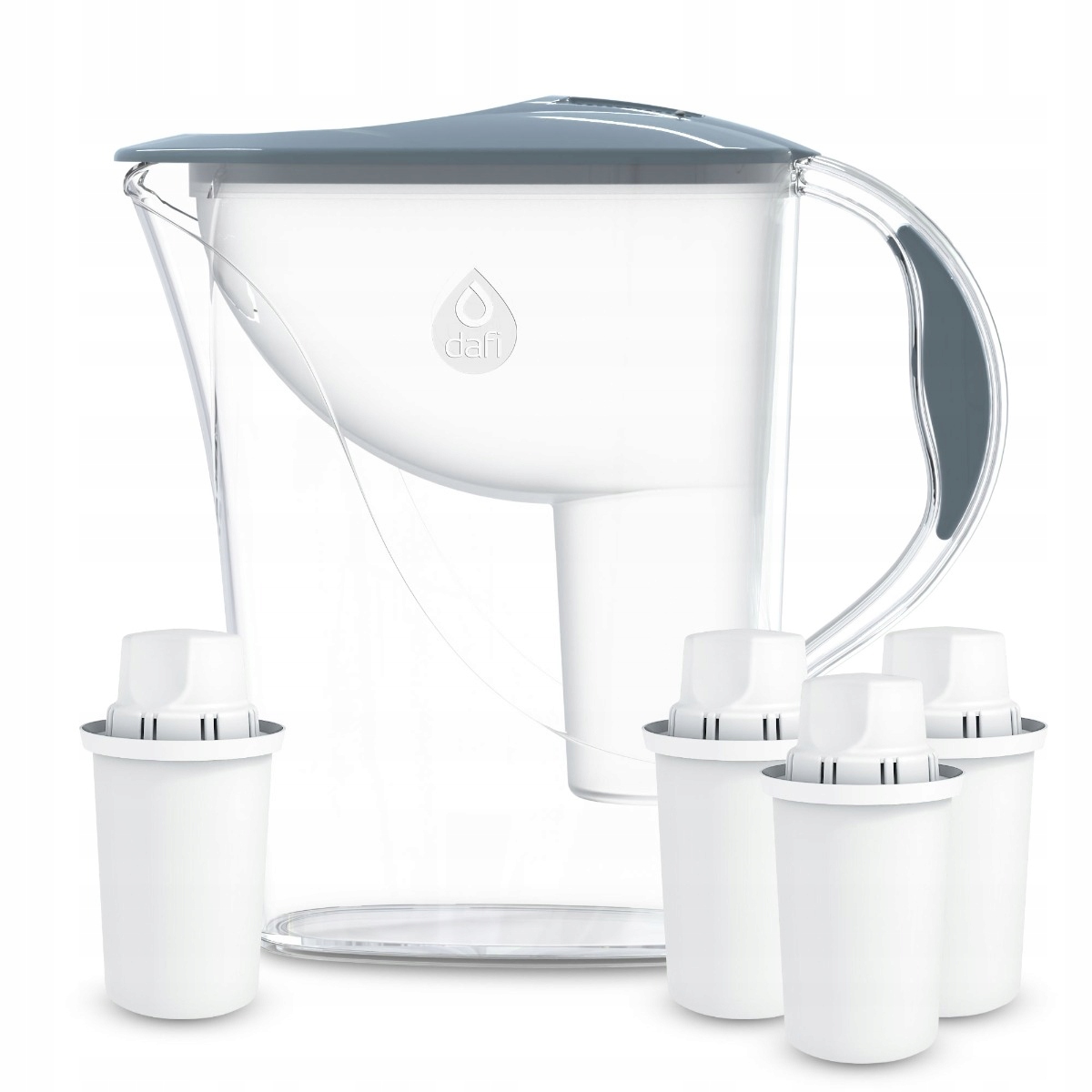 Dzbanek Dafi ATRIA stalowy szary 2,4l manualny 4 wkłady Classic