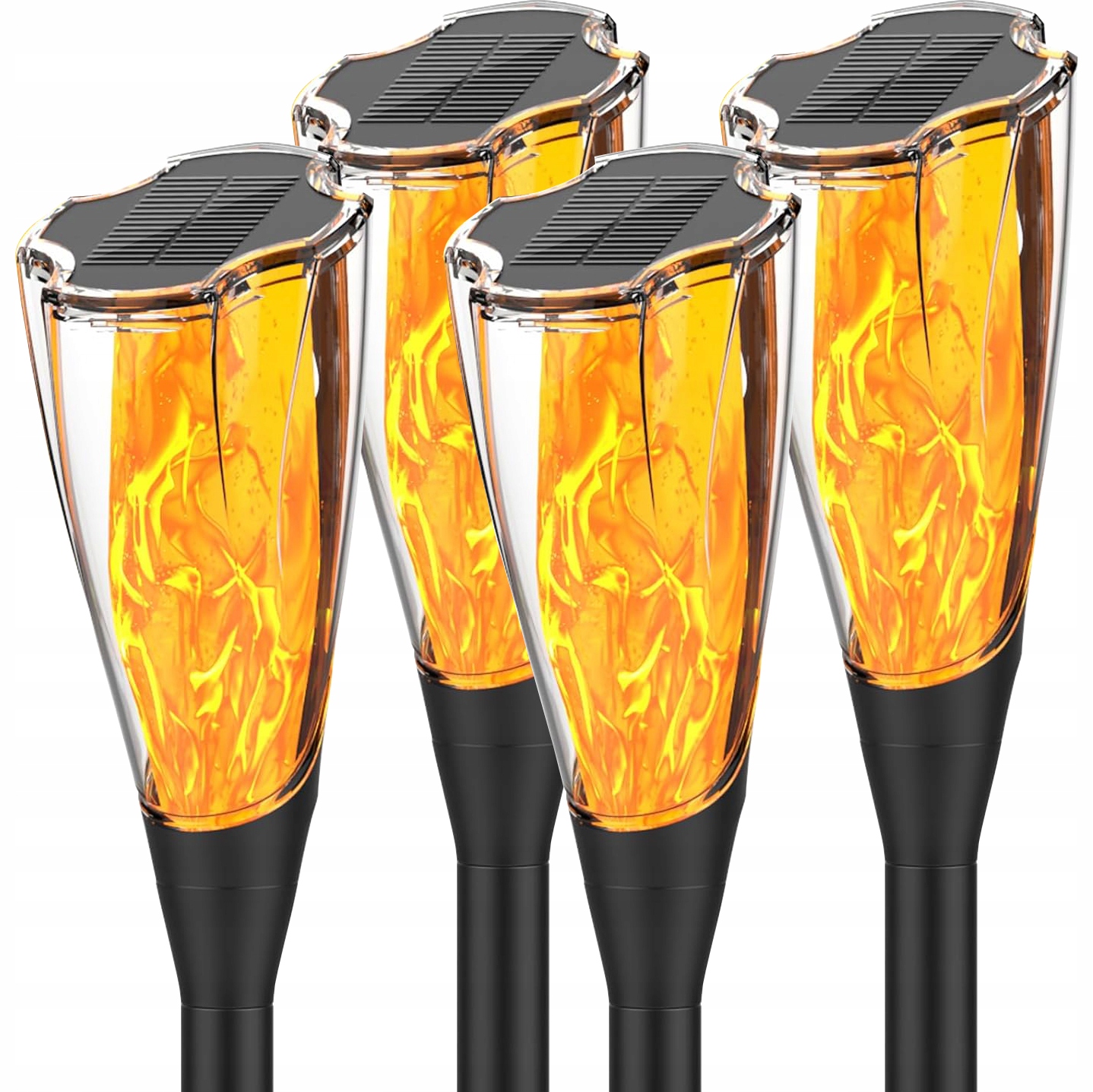 4x Solární Lampa Led Zapichovací Sloupek Efekt Plamen Lucerna Oheň Špikulec