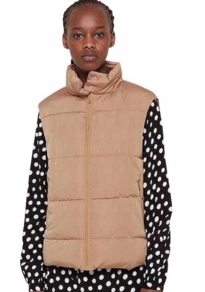 Y A S Béžová Prošívaná Vesta Se Zapínáním Na Zip M K2F