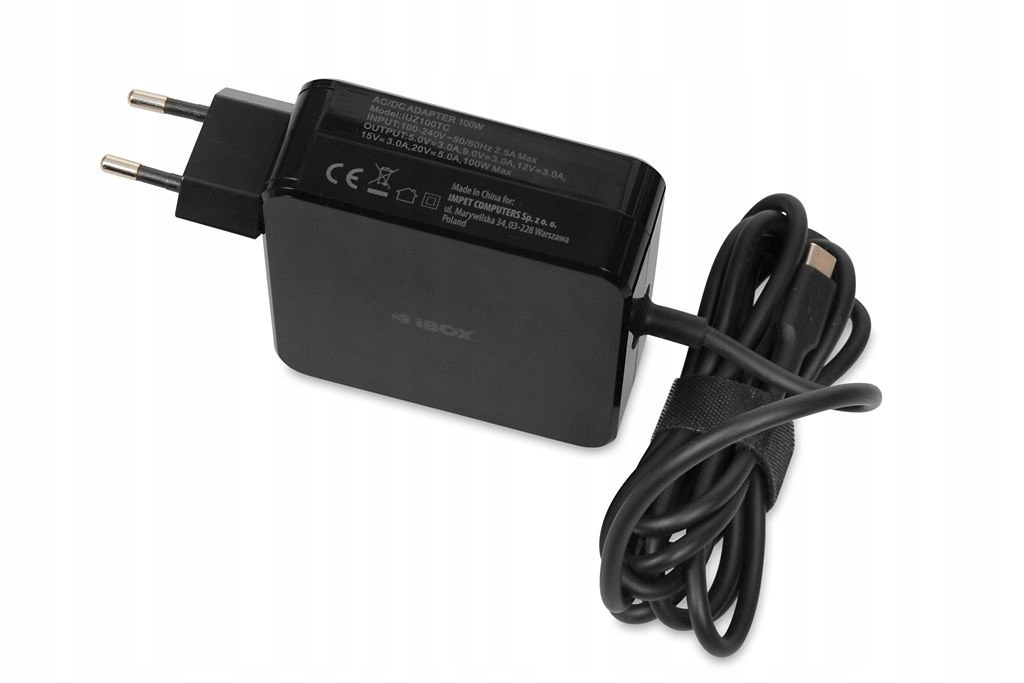 Uniwersalny Zasilacz Do Laptopa I-box IUZ100TC Type-c Power Delivery 100W