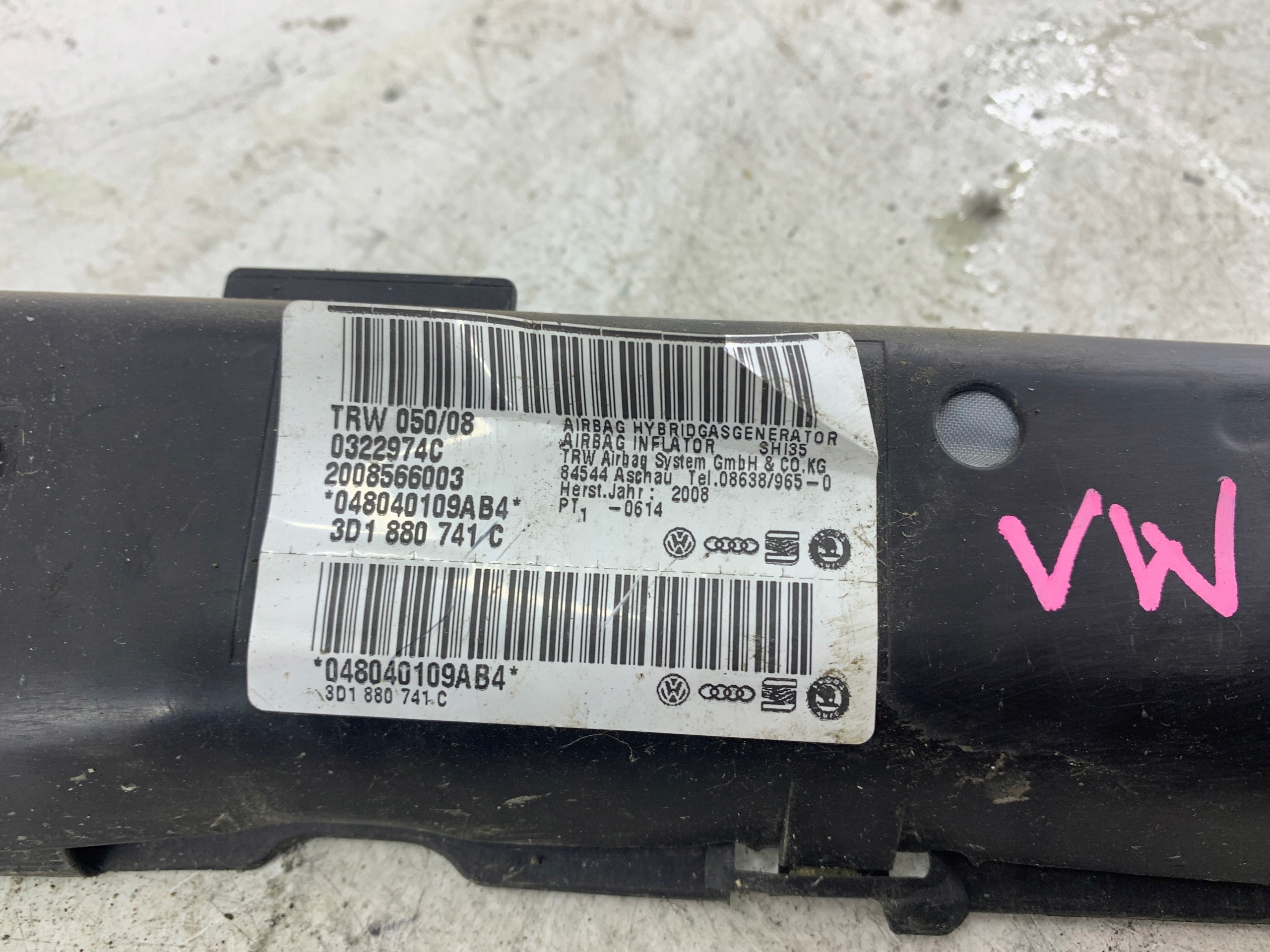 VW PHAETON und dachvorhang airbag luft links 3D1880741C