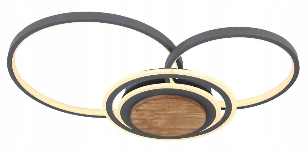 Antracitový okrúhly stropné svietidlo z dreva Nirra Globo