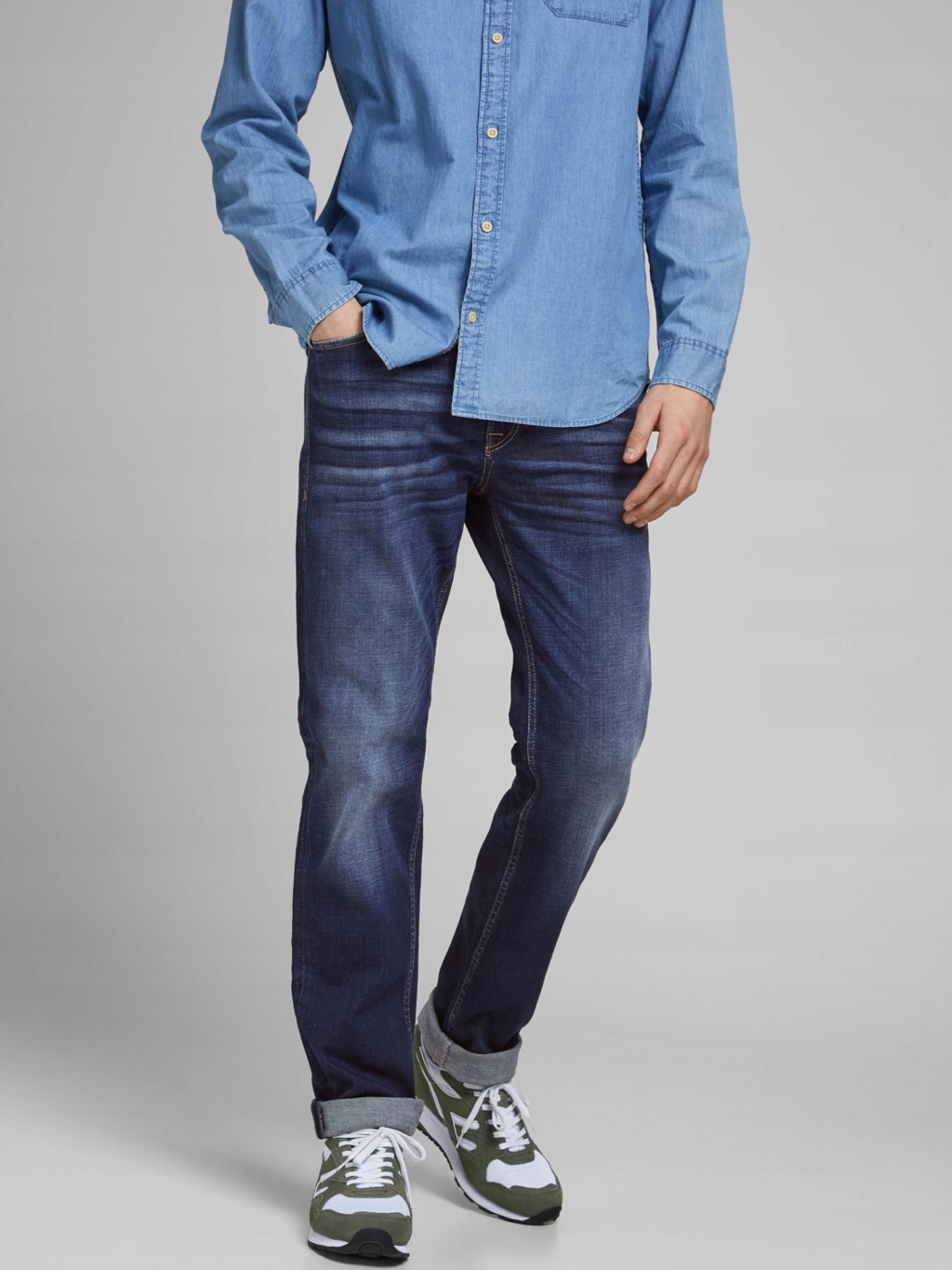 Jack&jones Džíny Jednoduché, Modré, Dlouhé, Pánské, 38/34 7AA
