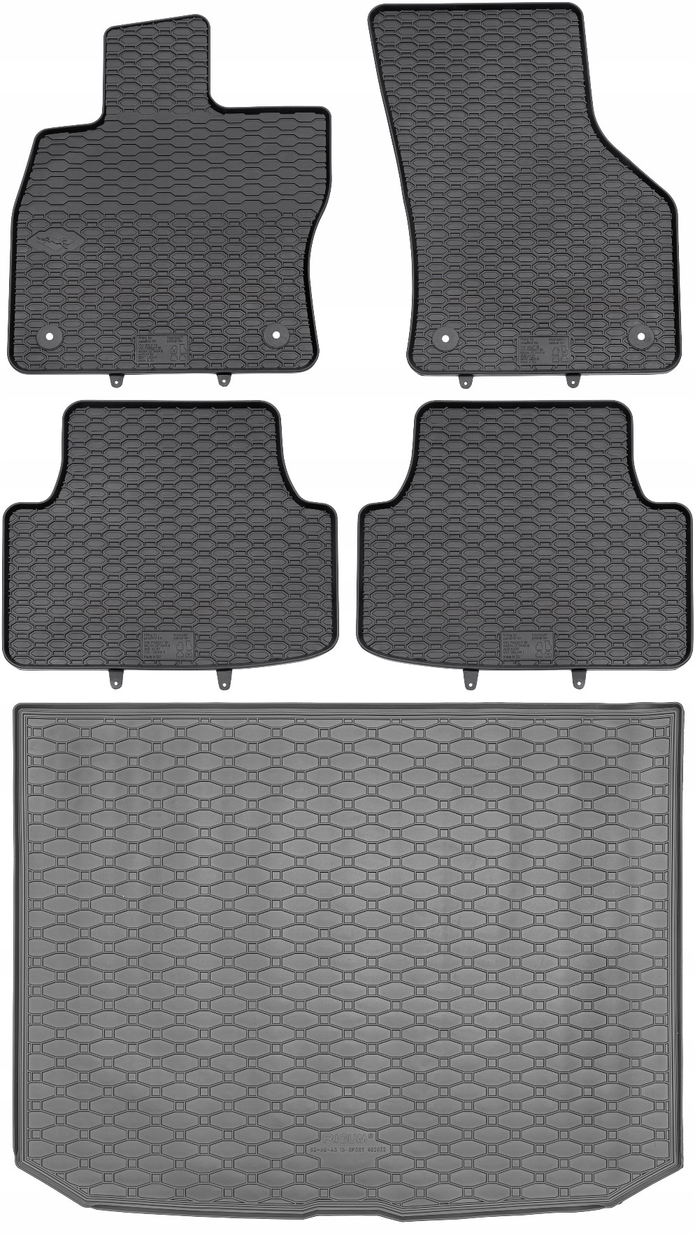 Audi A3 III Sportback od roku 02.2013-03.2020 Sada Koberce batožinový priestor