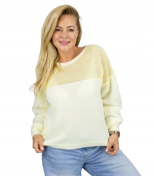 Pletený svetr s ažurovými vložkami a'la alpaka Agrafka unisize