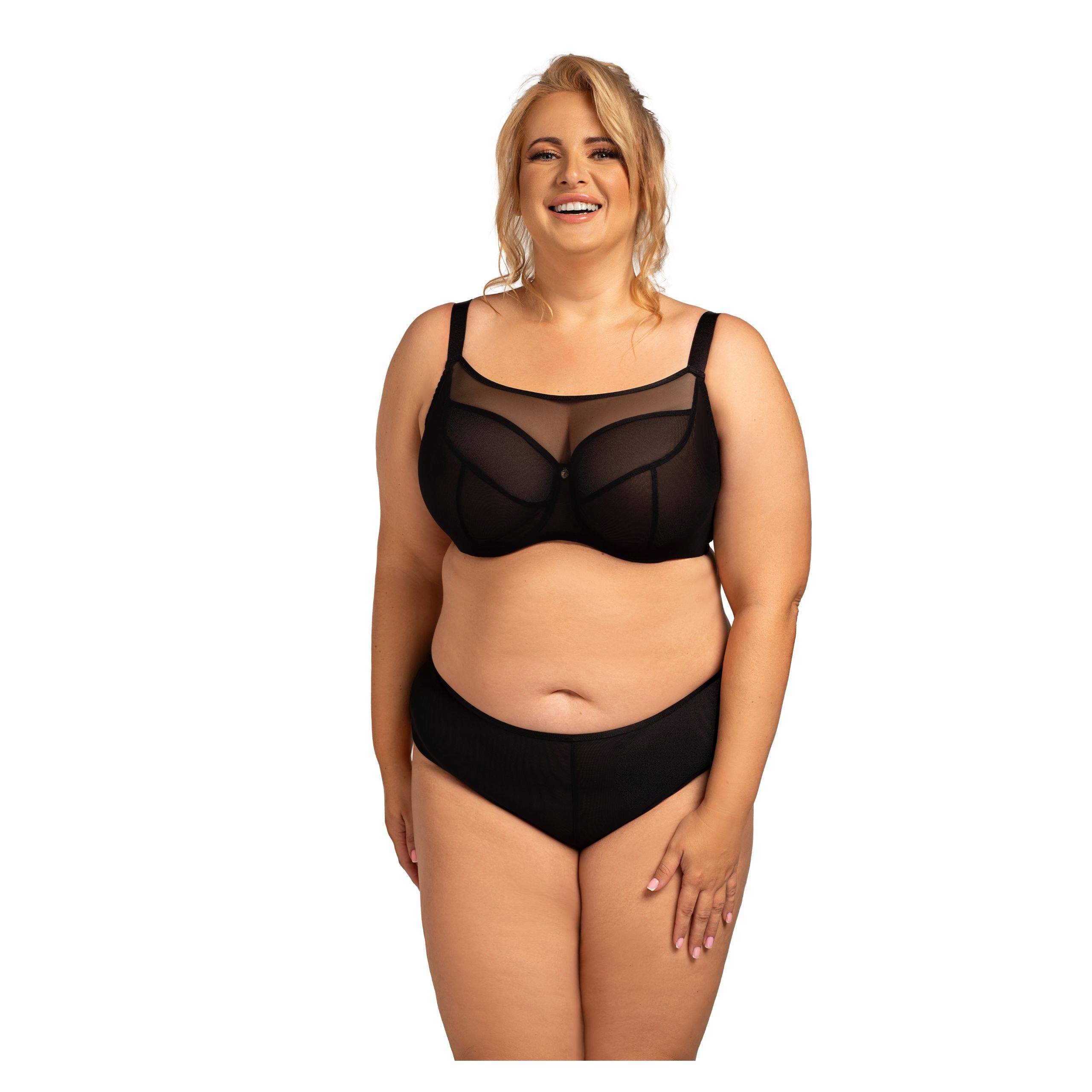 Podprsenka 85E měkká podprsenka Salma Crop černá s topem Nessa