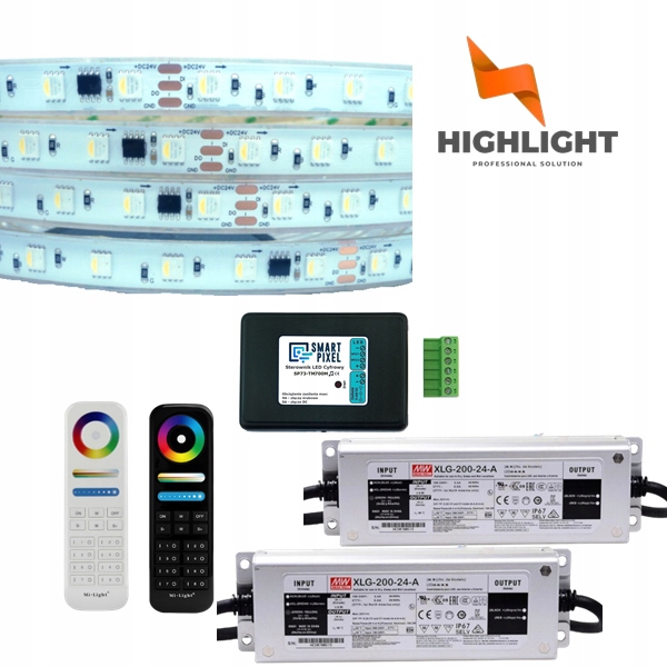 25m Sada Bazén/Fontána Páska Vodotesná Led Strip Rgb+nw 14,4W/24V IP68