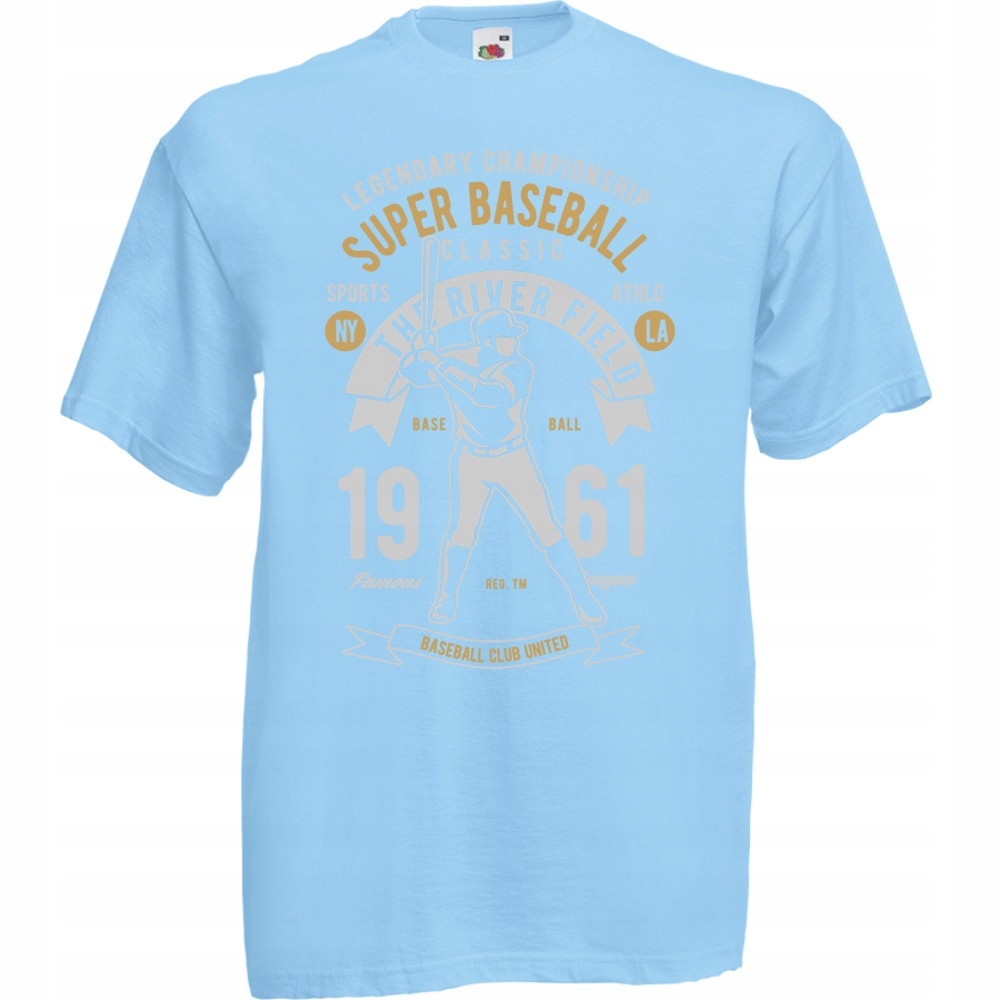 

Koszulka baseball kij baseballowy S błękitna