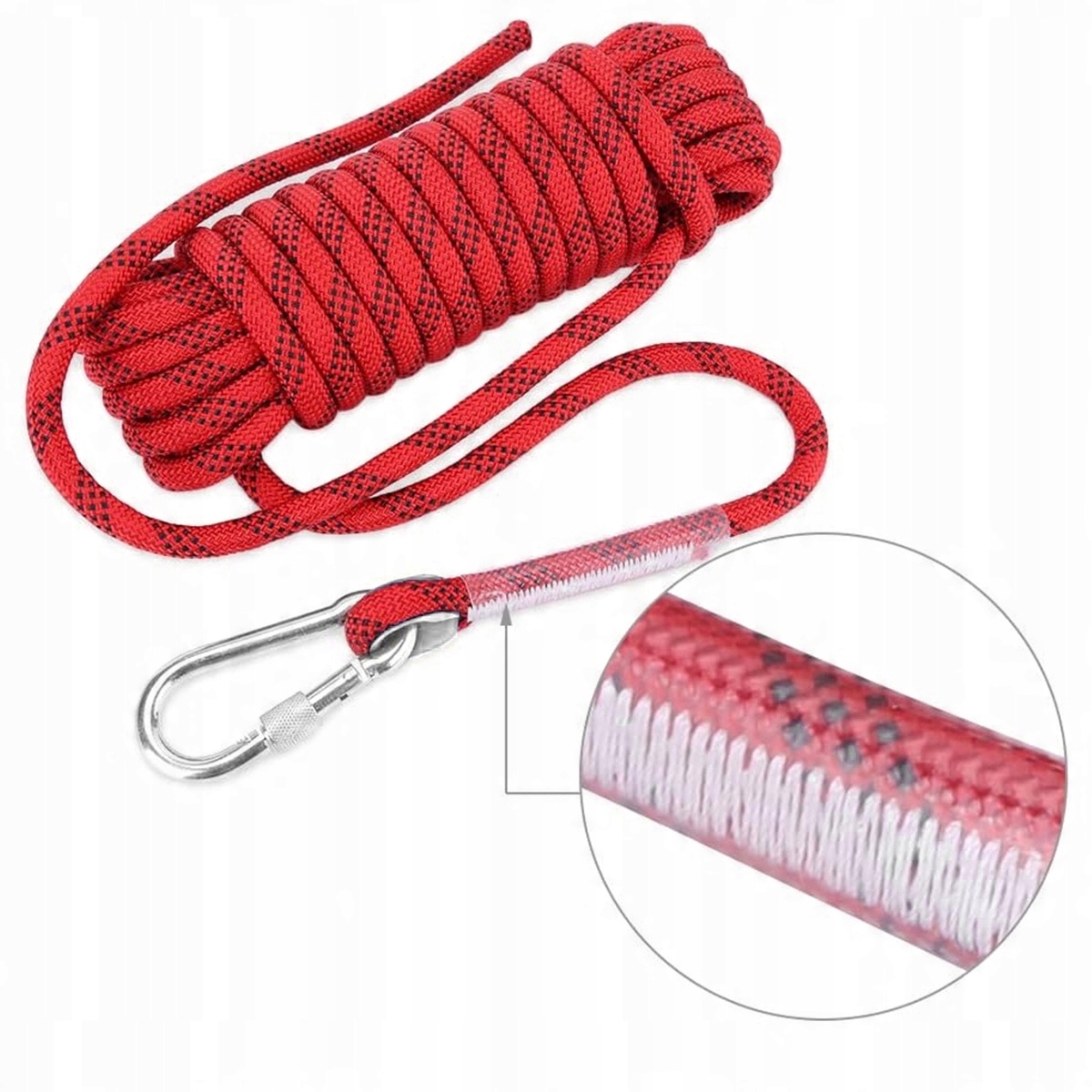 20m Lina Linka Statyczna 12mm Z Karabińczyk do PRAC NA WYSOKOŚCI Kod producenta 6921633657215