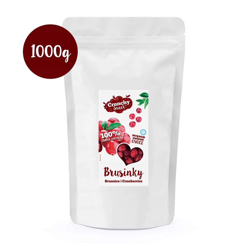 Levně Crunchy snack, Mrazem sušené kanadské brusinky, 1000g