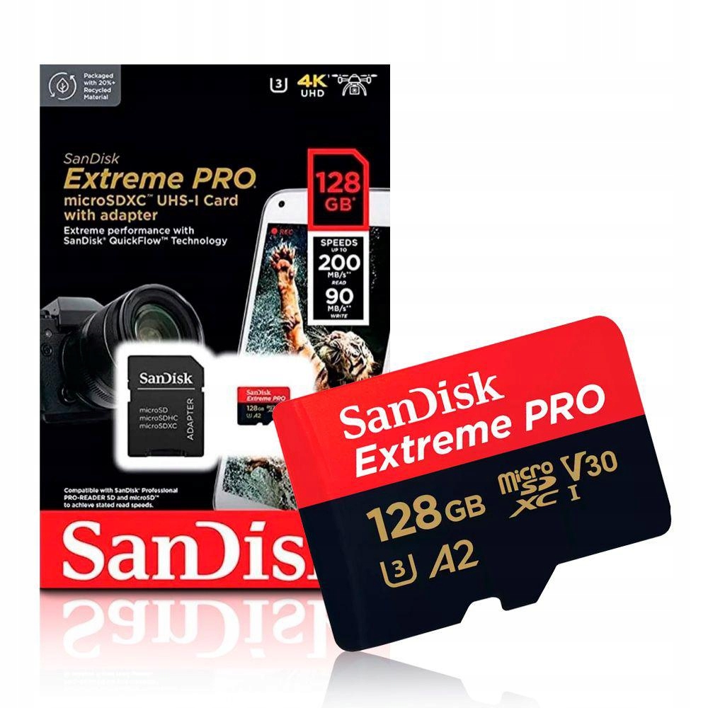 

Karta micro Sd Sandisk Extreme Pro 128GB 200/90MBs