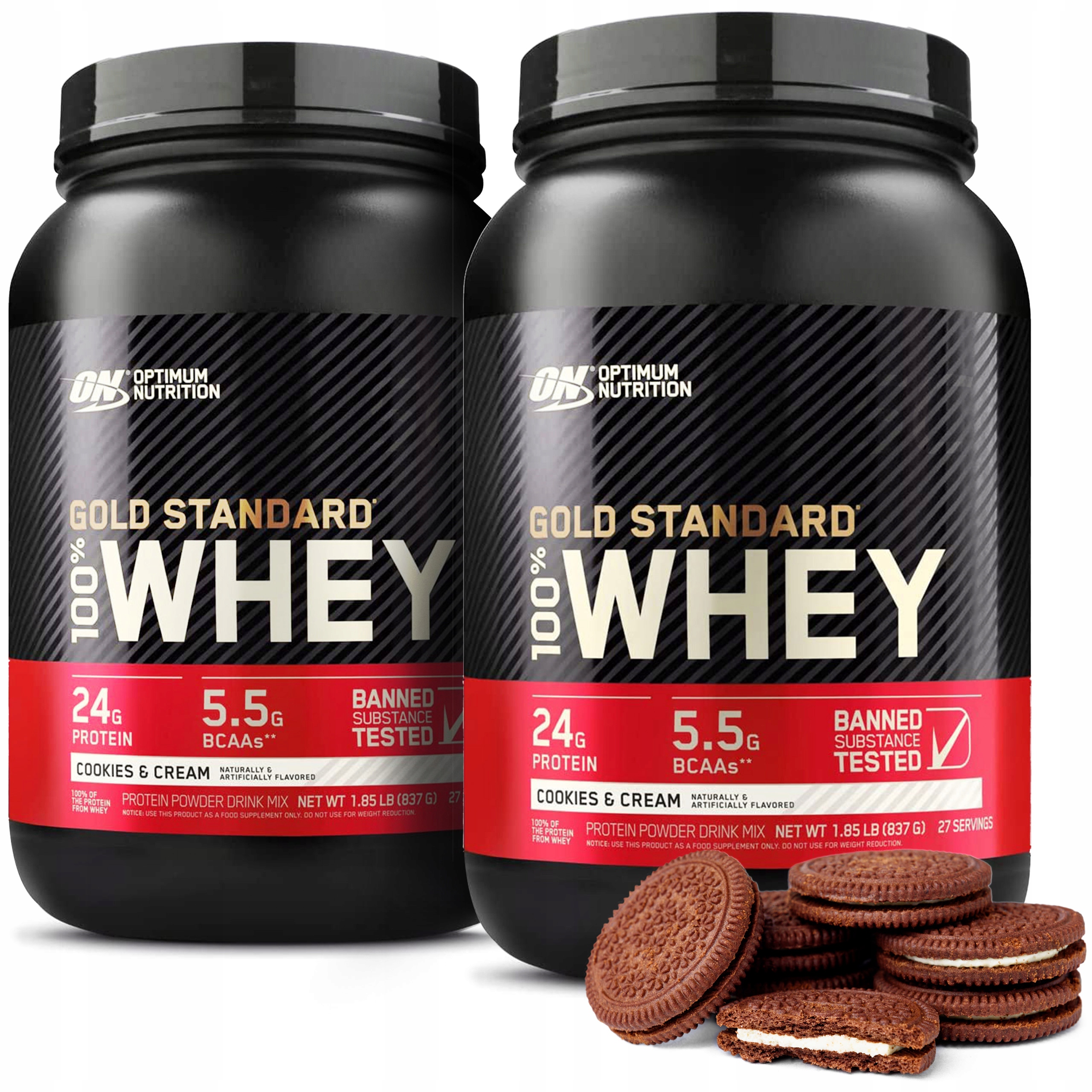 Optimum Whey Gold Standard Bílkovina Wpi On 2x 908g Sušenky s krémem