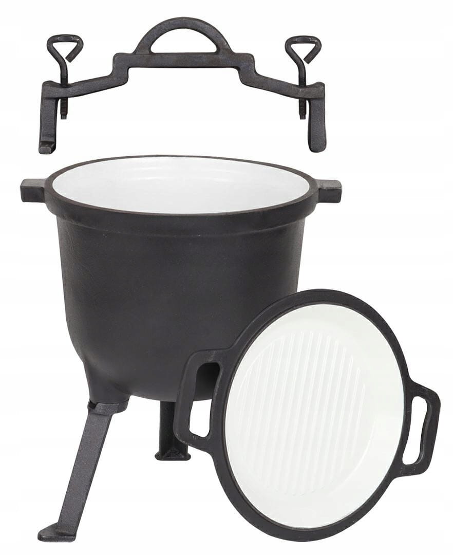 Kociołek myśliwski, na pieczonki 8l żeliwny emaliowany MK204 Rossner grill