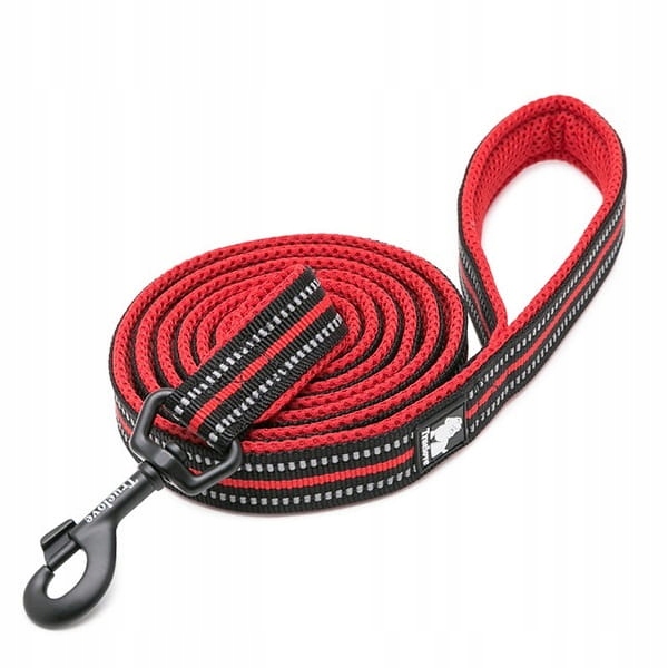 Levně Vodítko Pro Středního Psa Reflexní, silné Truelove Active Červené 110 cm M