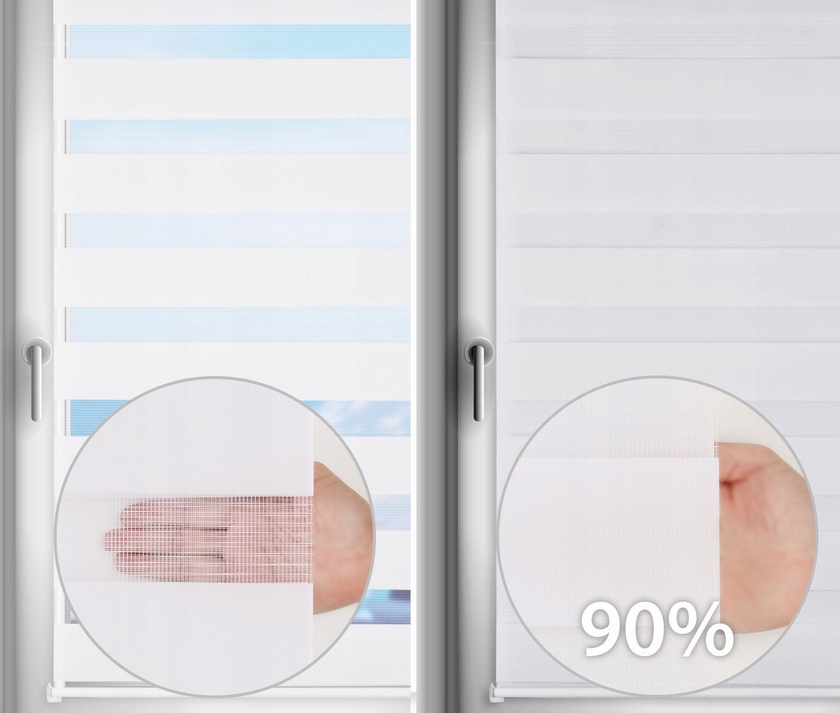 SEKEY BEZINWAZYJNA ROLETA DZIEŃ NOC DUO ROLLO WYMIAR 40x150 CM BIAŁA Kod producenta 38Z-WE-0453