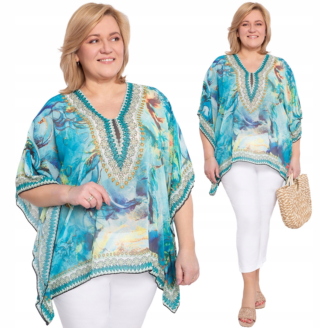 Zelený pončo vzor 46-56