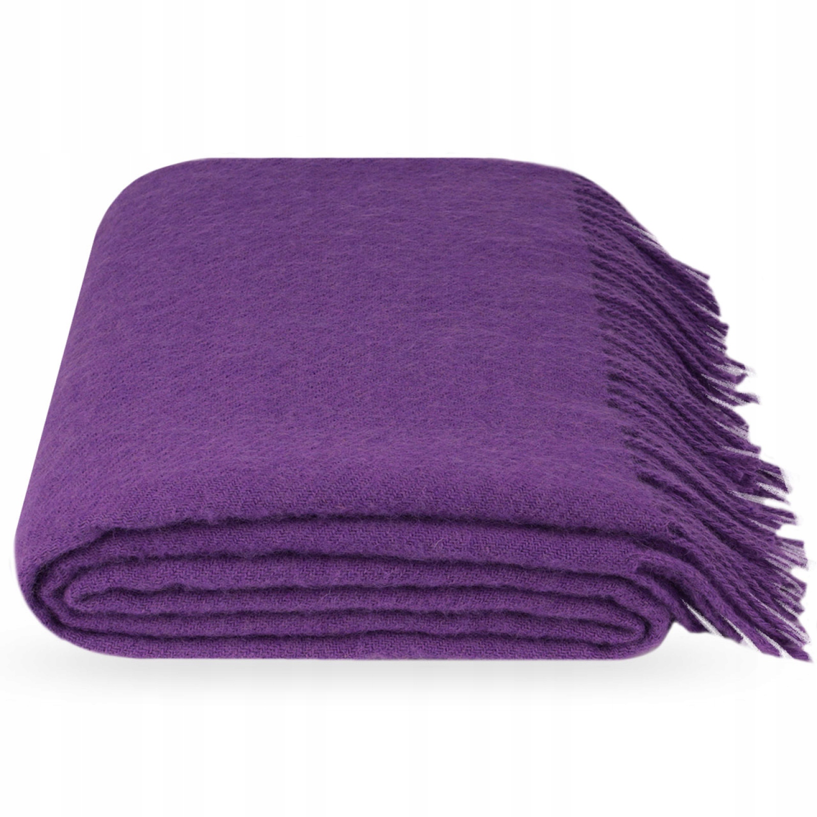 Vlněná deka Teplá rouno 100% Novozélandská vlna Fialová 140×200 cm