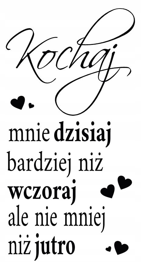 Cytat ściemmy naklejka na ścianę napis Kochaj mnie