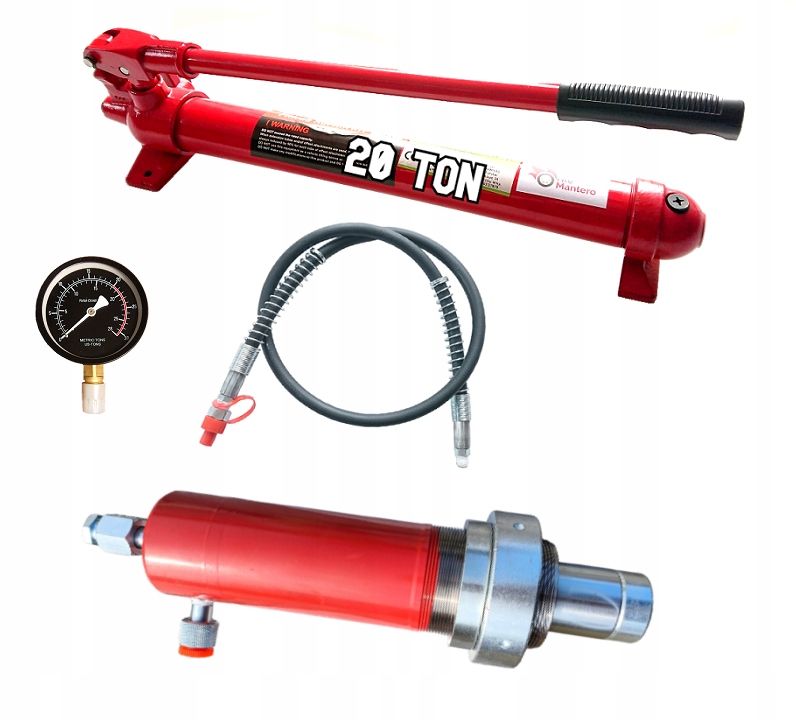 ZESTAW 20T POMPA HYDRAULICZNA SIŁOWNIK MANOMETR DO PRASY 20 TON PRASA