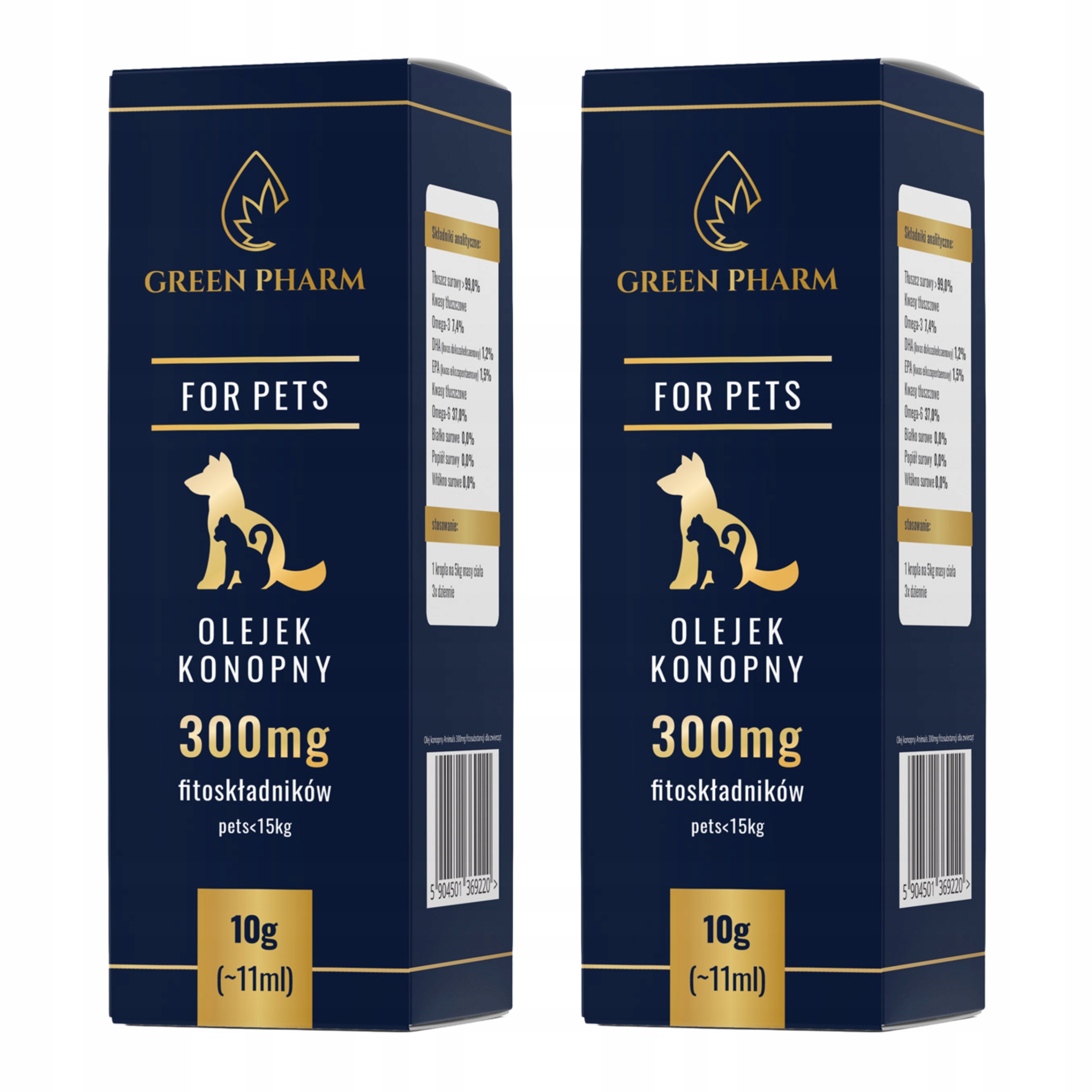 2x Konopný Cbd olej pro psa 3% 11 ml bez Thc Veterinární