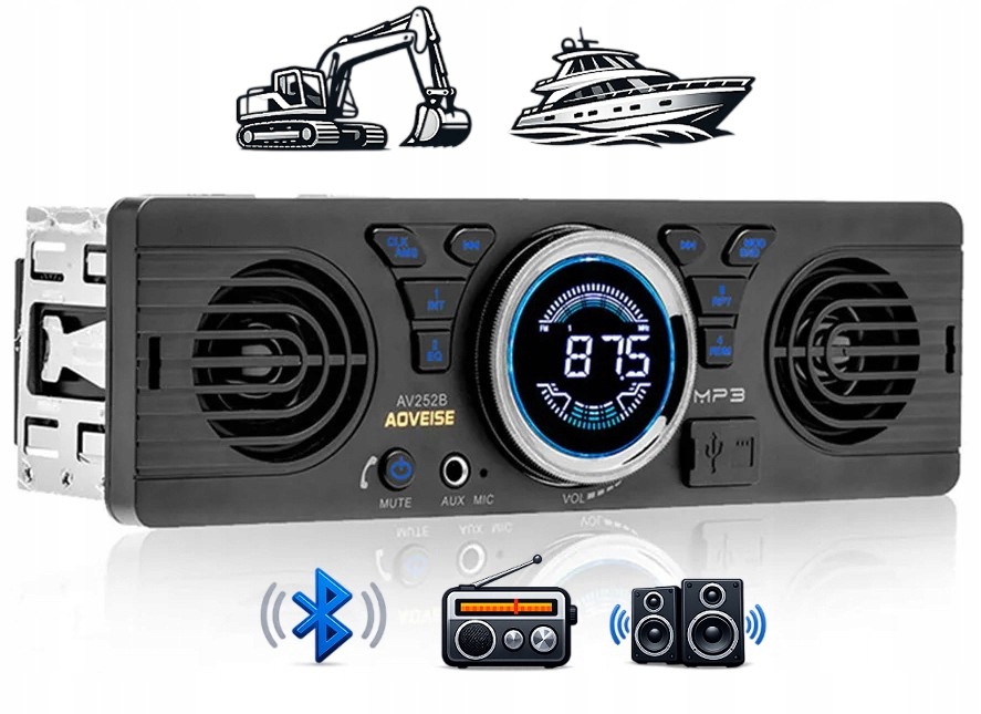 Radio Samochodowe Usb Bt Łódź Kamper Koparka Głośniki