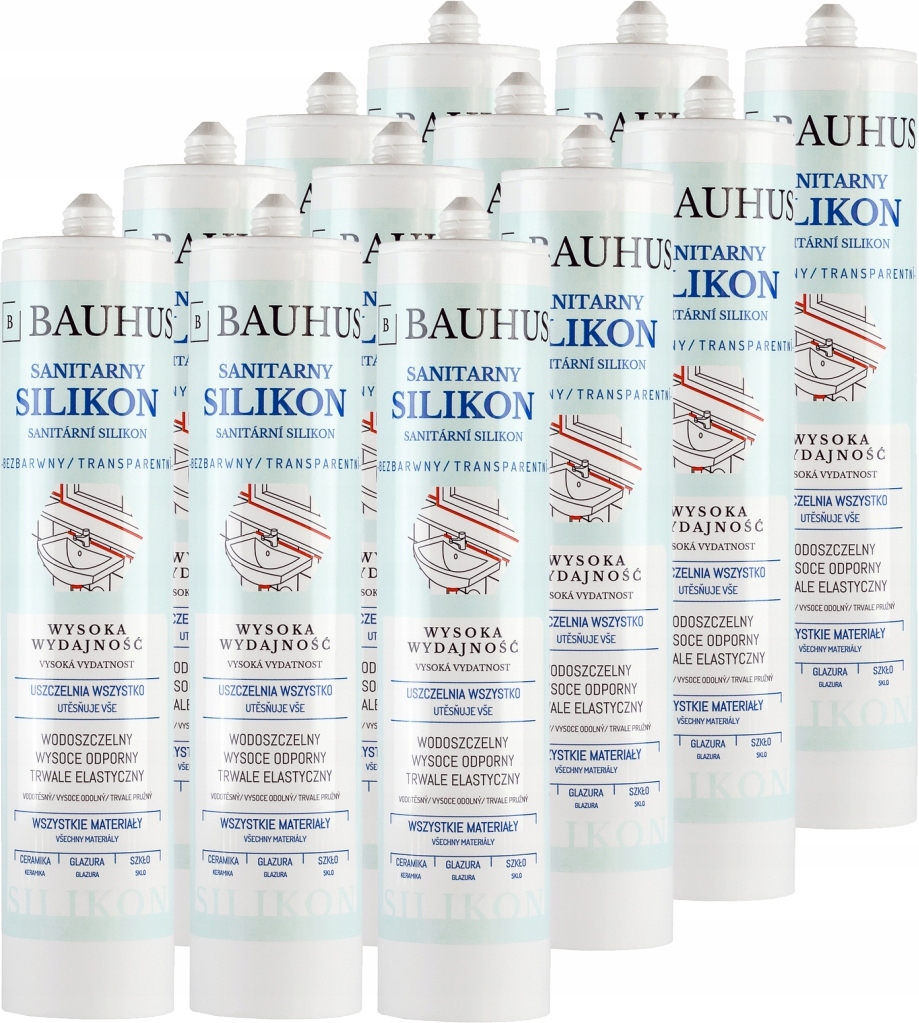 

12 x Silikon sanitarny Bezbarwny transparentny Pro