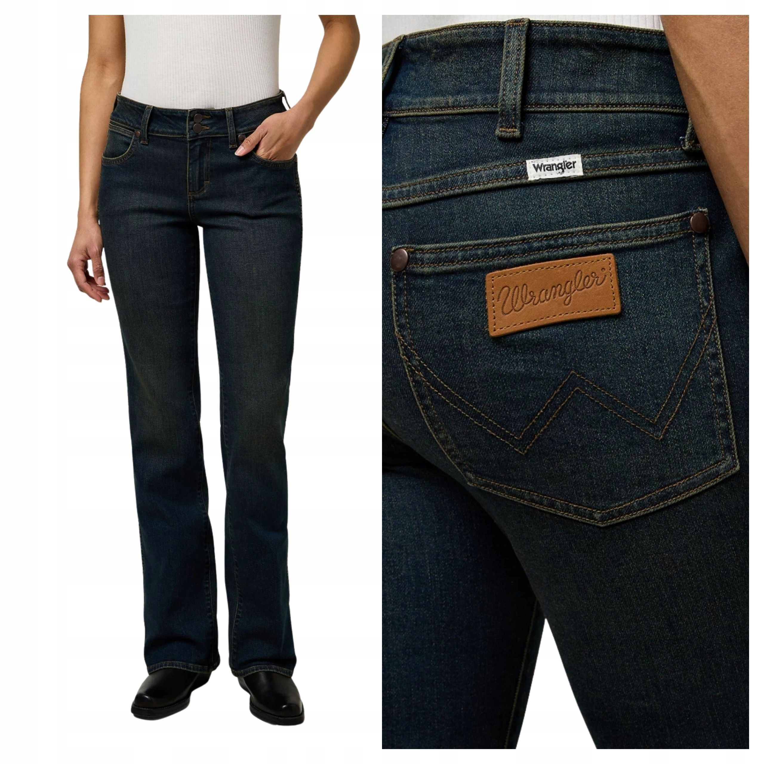 Dámské kalhoty Wrangler Low Rise Bold Boot Jeans černé W27 L30
