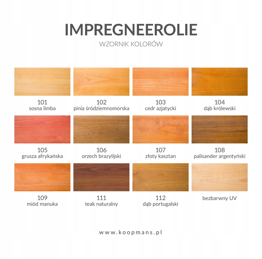 KOOPMANS IMPREGNEEROLIE 2,5L OLEJ IMPREGNUJĄCY DO DREWNA CEDR AZJATYCKI 103 Kod producenta IMPREGNEEROLIE 103