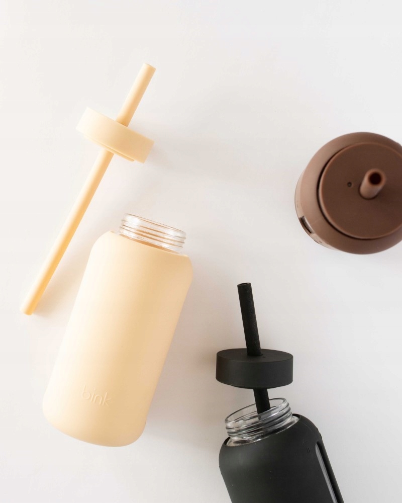 Bink - Silikonowa nasadka ze słomką do butelki Mini - Black Marka inna