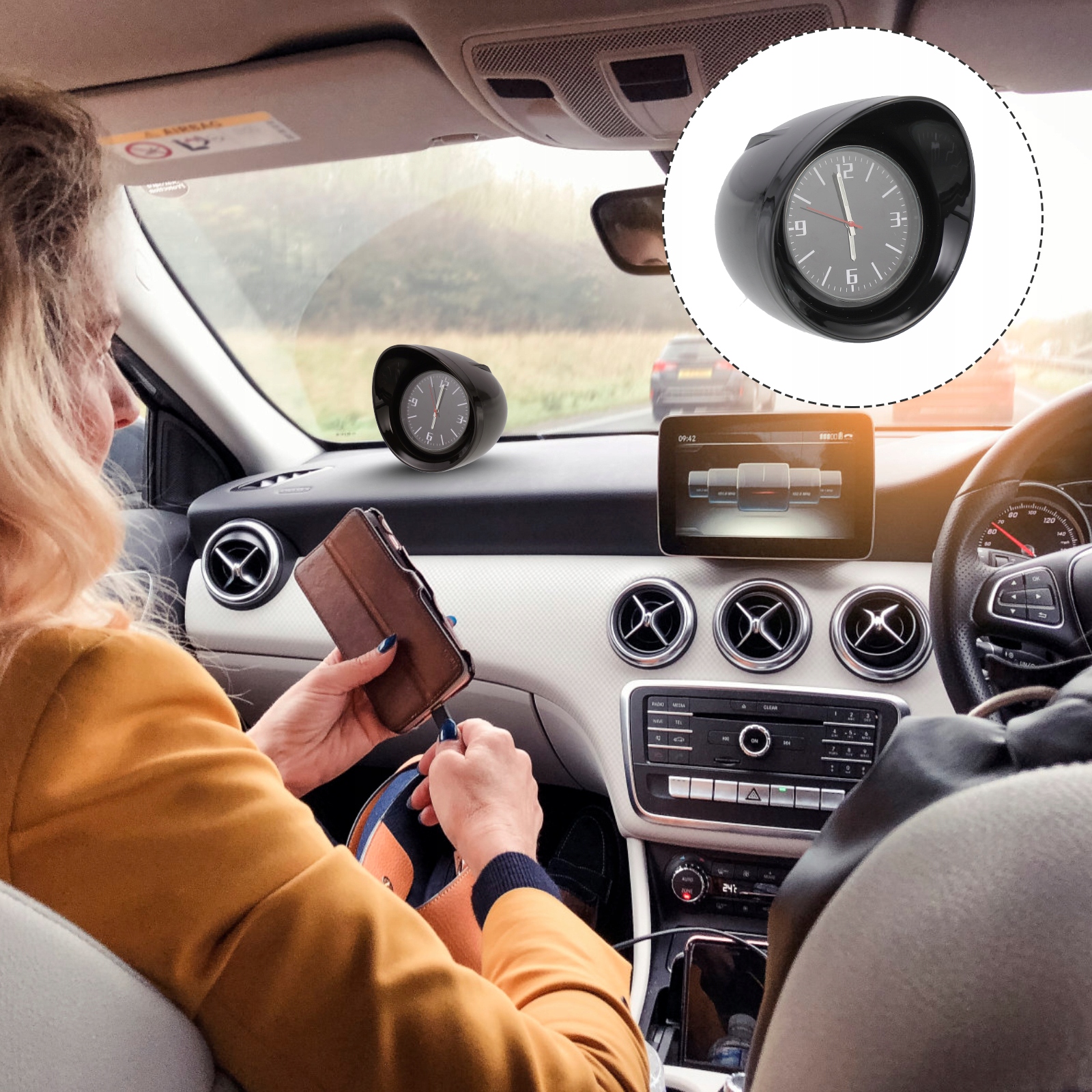 Czarne zegary samochodowe Remont Decor Mini zegary EAN (GTIN) 4048206001298