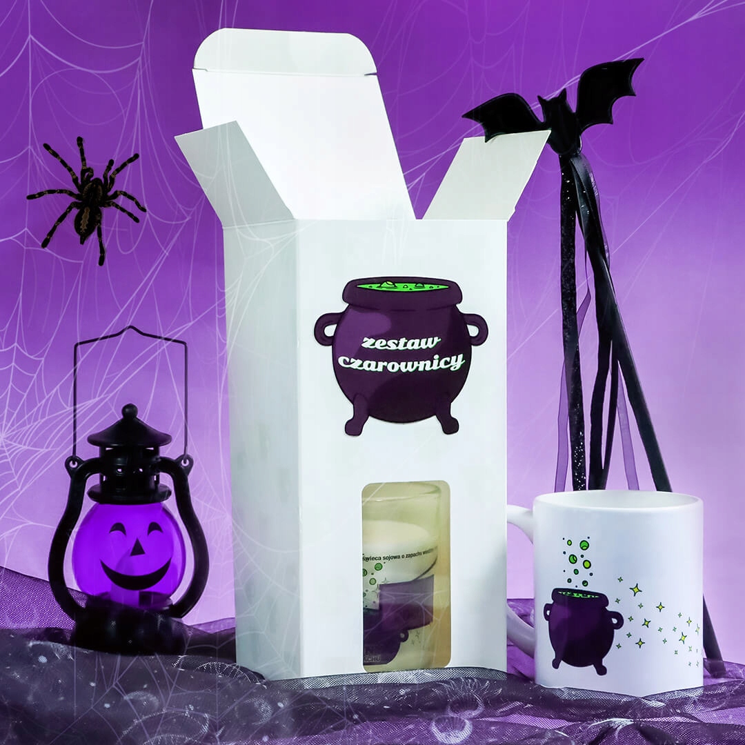 Sada Čarodějnice hrnek sójová svíčka s vůní Onyxu dárek dárek