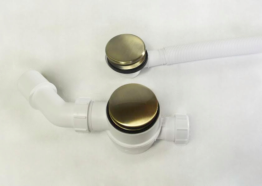 Vaňový Sifón Starožitný Bronz Klik Čistený Zhora