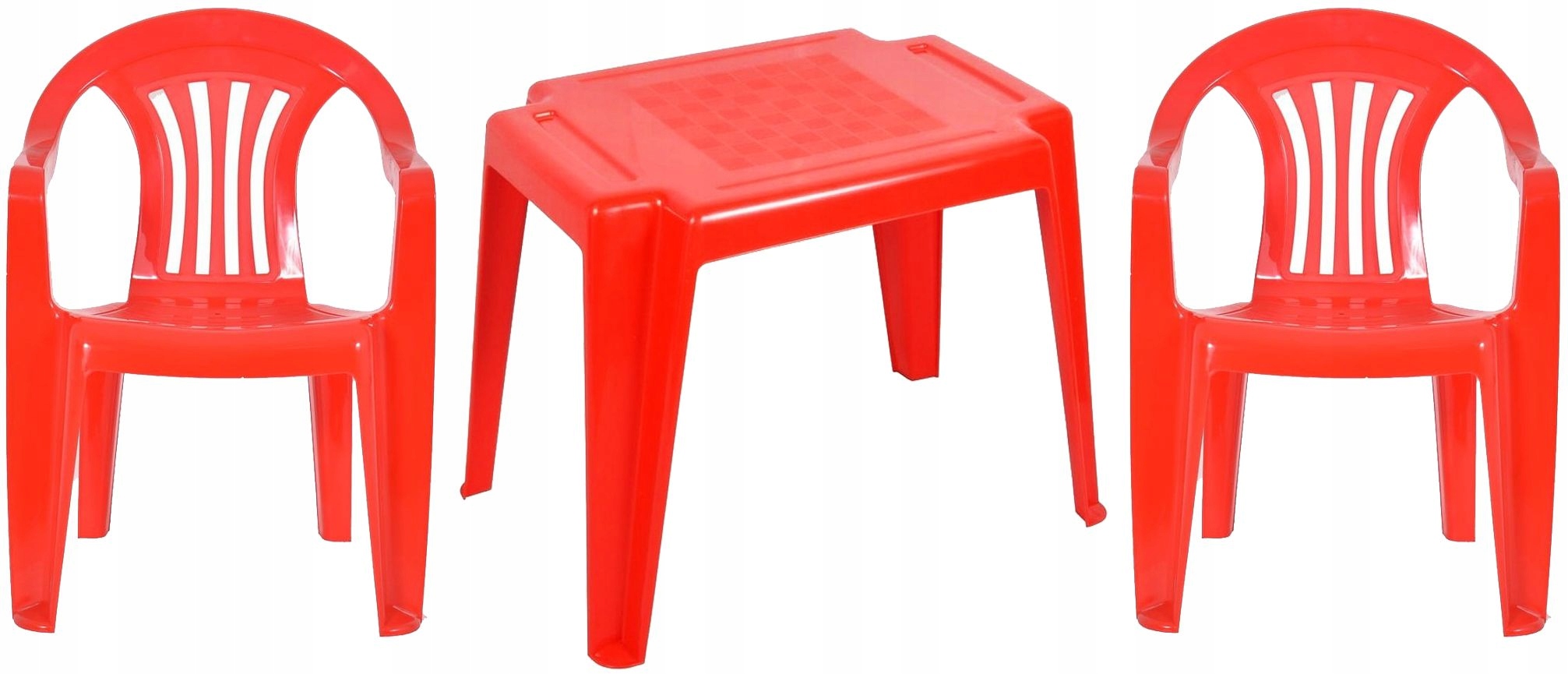 2+1 CZERWONY ZESTAW MEBLI DLA DZIECI STÓŁ KRZESŁO