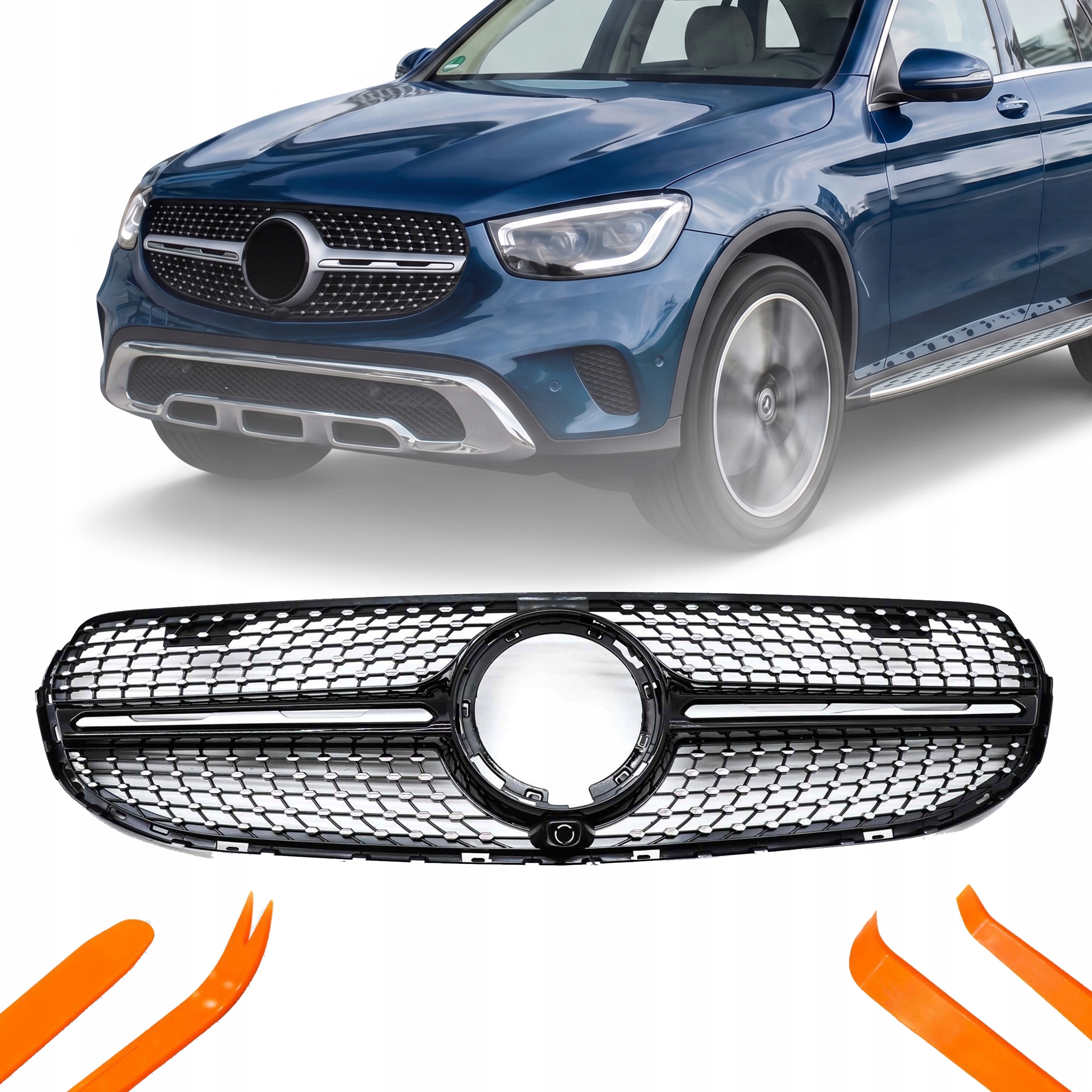 Atrapa Grill Mercedes Db Glc W253 2020 – Černý Lesk Diamantu
