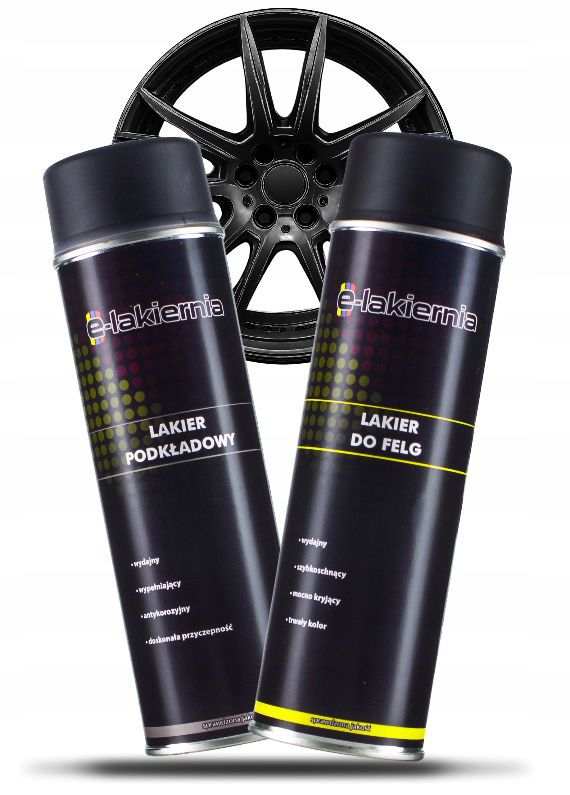 ZESTAW DO RENOWACJI FELG 2 x 500ML - CZARNY MAT
