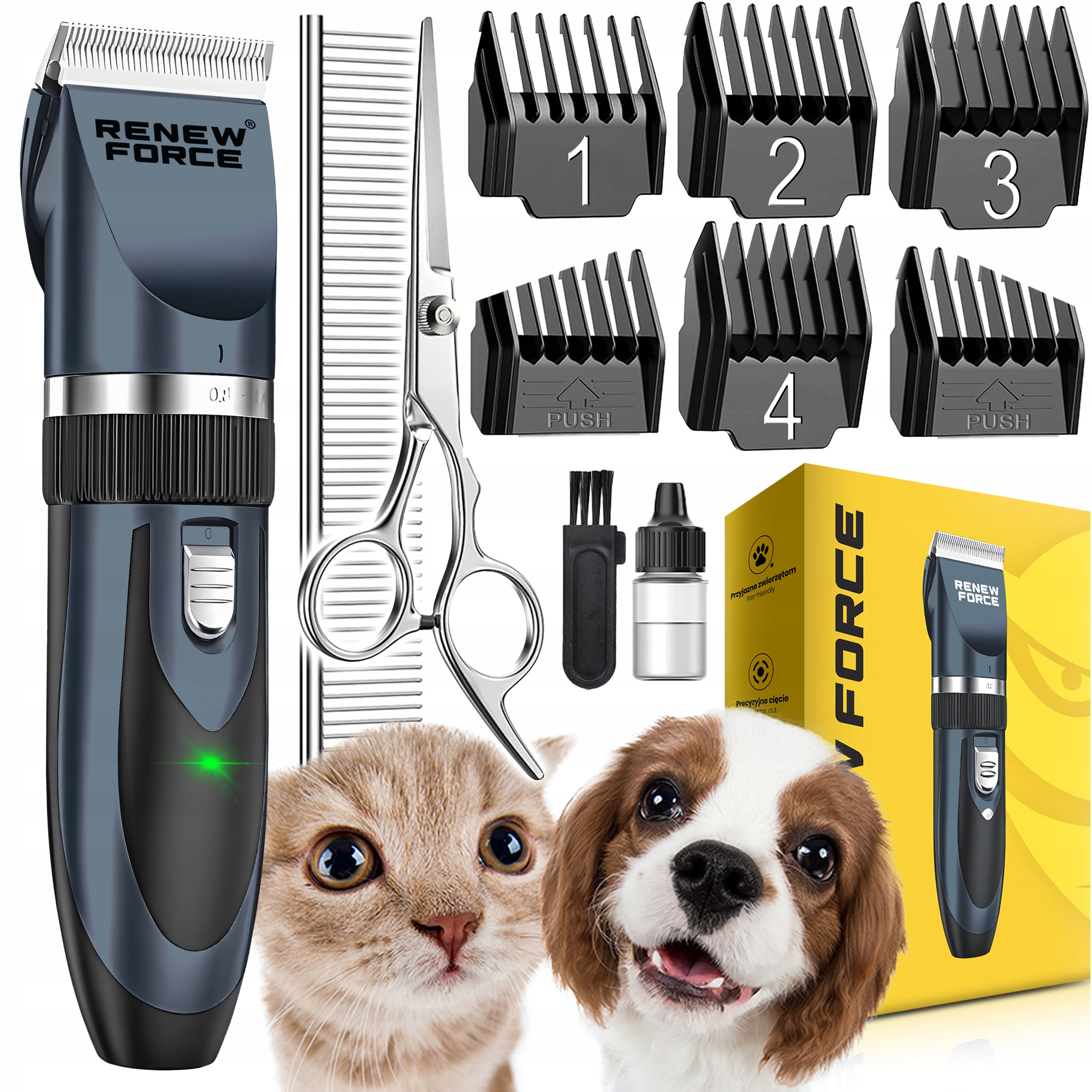 Tichý stroj na stříhání psů a koček a zvířat, Profesionální sada