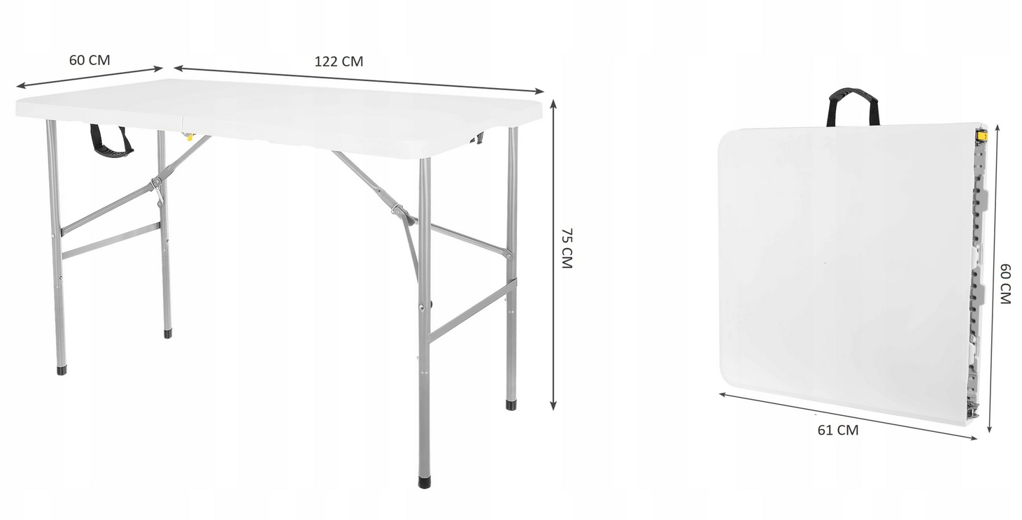 9996 - Садовый стол для общественного питания складной 122 см на 6 человек