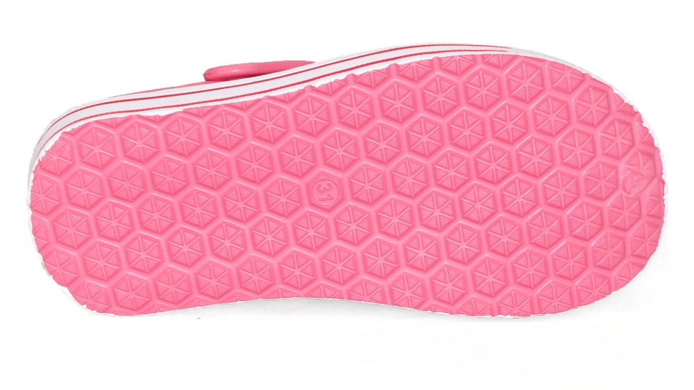 KLAPKI OGRODOWE BASENOWE PIANKOWE DZIECIĘCE LACZKI KROKODYLKI DZIEWCZĘCE Odcień malinowy