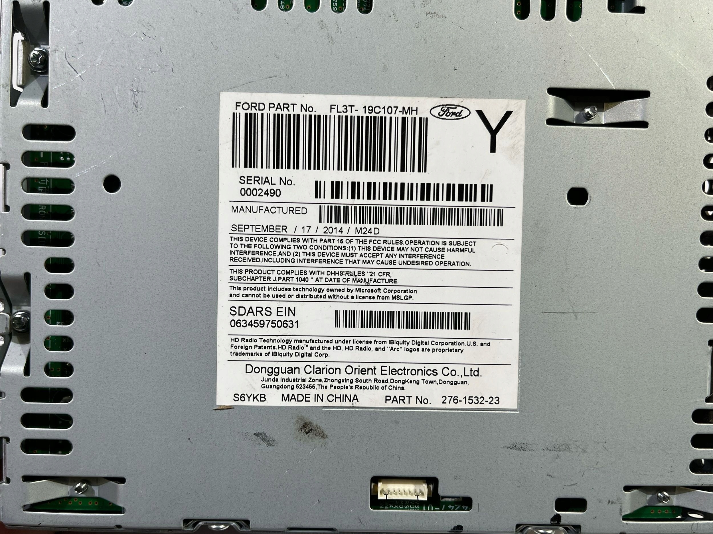 Modulo autoradio radia odtwarzacz Ford F150 2015