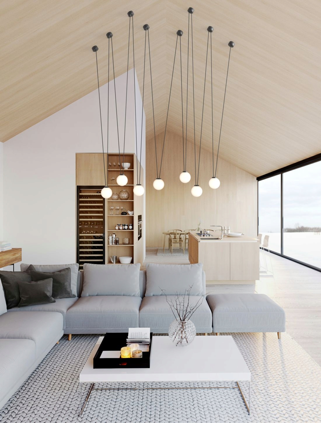 Minimalistická loftová lampa Movo VII s možností libovolného uspořádání