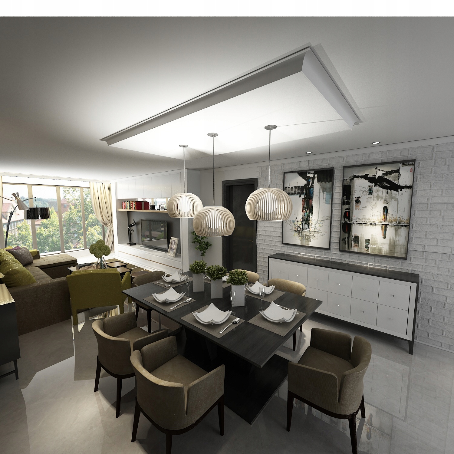 PÓŁKA SUFIT PODWIESZANY LED OŚWIETLENIE G-K 200CM Marka Flexgips