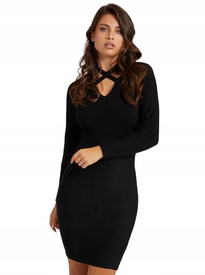 Šaty přiléhavá Guess dámská malá černá Xs