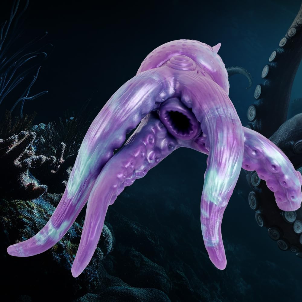 KUAECR Realistyczny Masturbator Ośmiornica Dildo Silikonowy Stymulator — miniatura 9