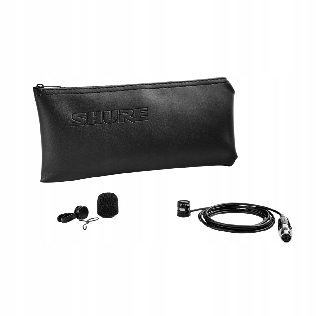 Shure WL185MB/C-TQG kardioidný kravatový mikrofón, čierny