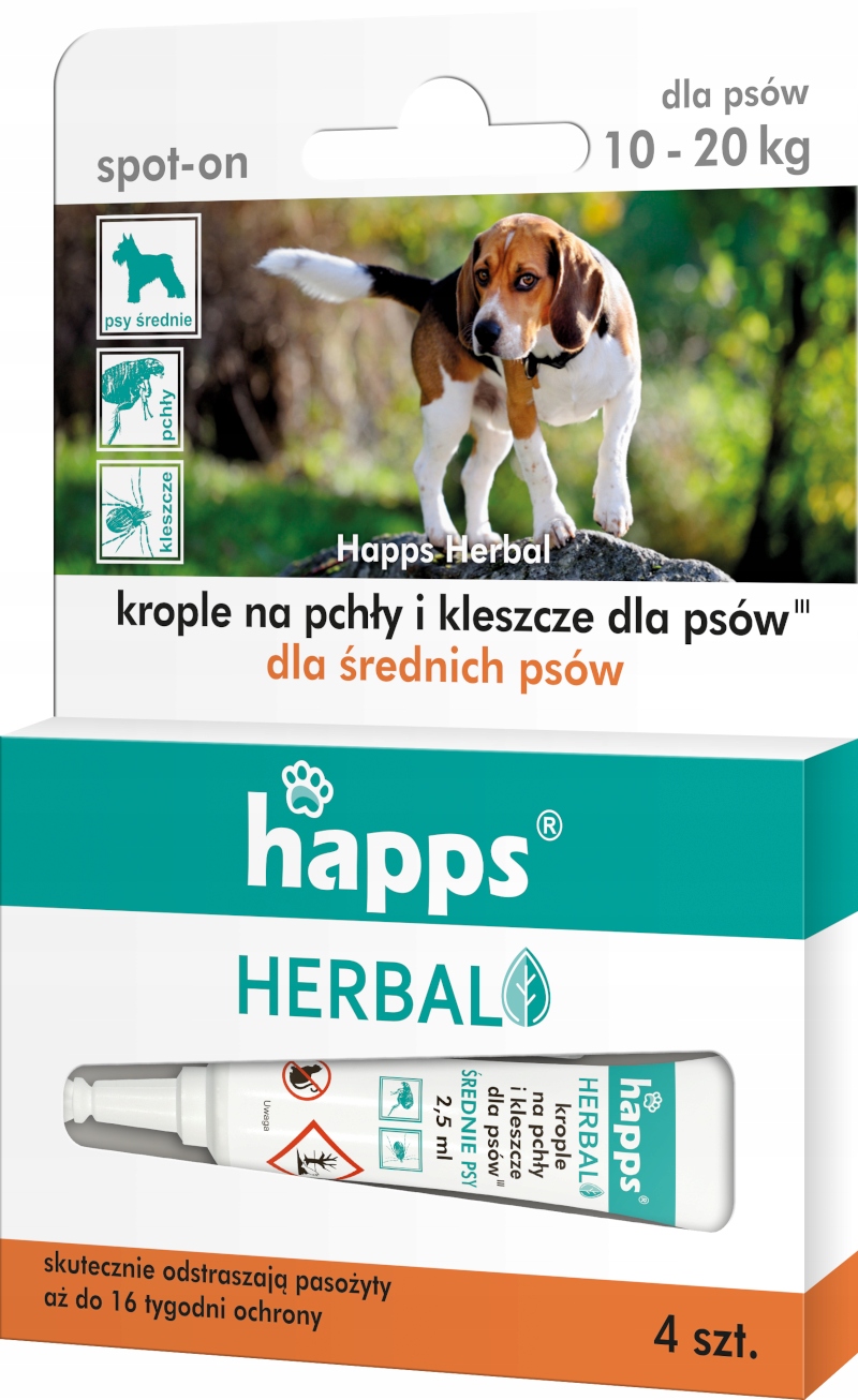 

Happs Herbal krople na pchły i kleszcze dla śred