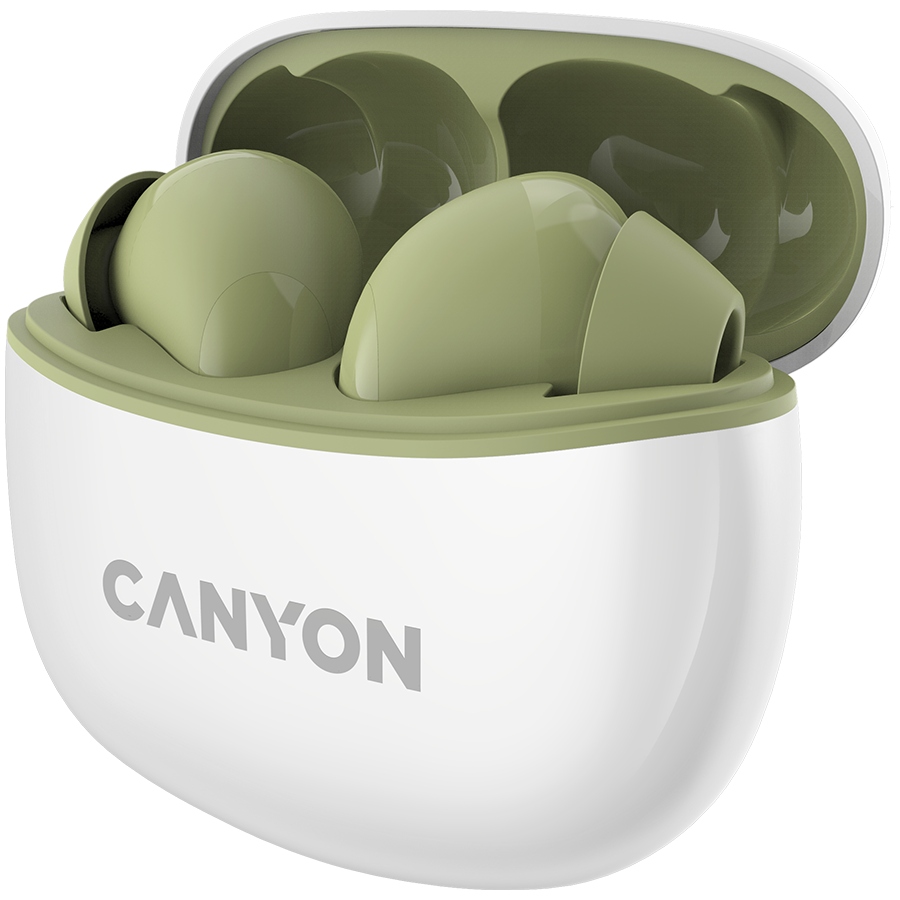 CANYON Słuchawki dokanałowe TWS-5 Etui Zielone — 9
