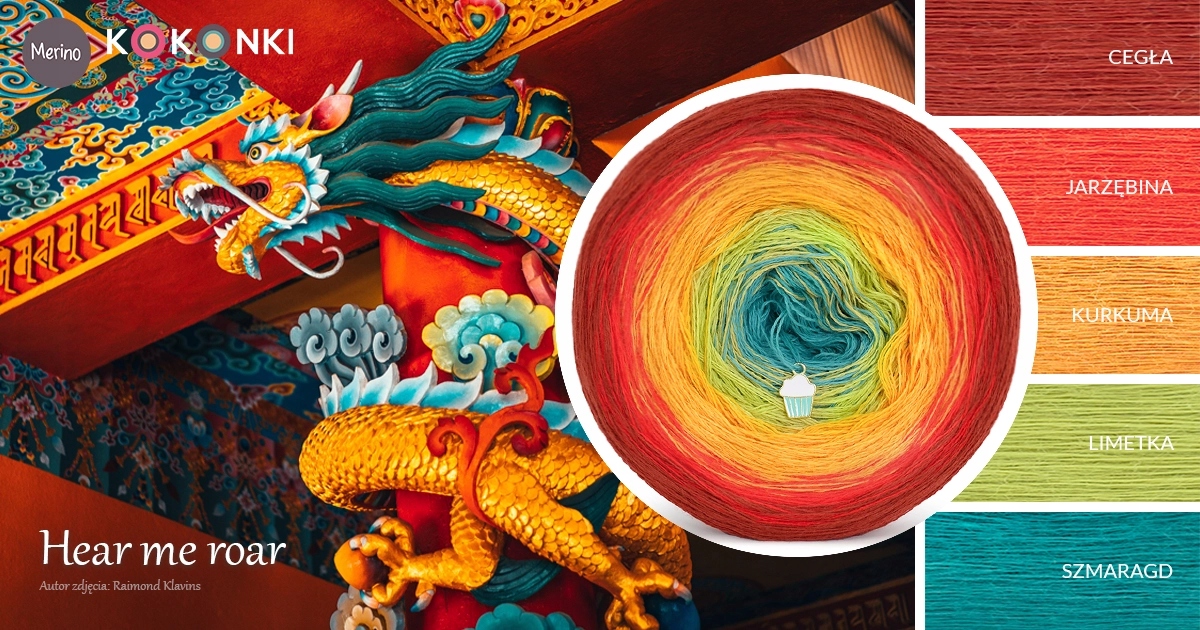 Příze Kokonek Merino 767 Hear me roar Vlna Merynos Měkký Nekousavý