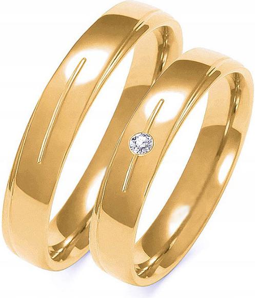 Zlatý svatba prsten 14K 585, Velikost 17, nadčasový, s gravírováním