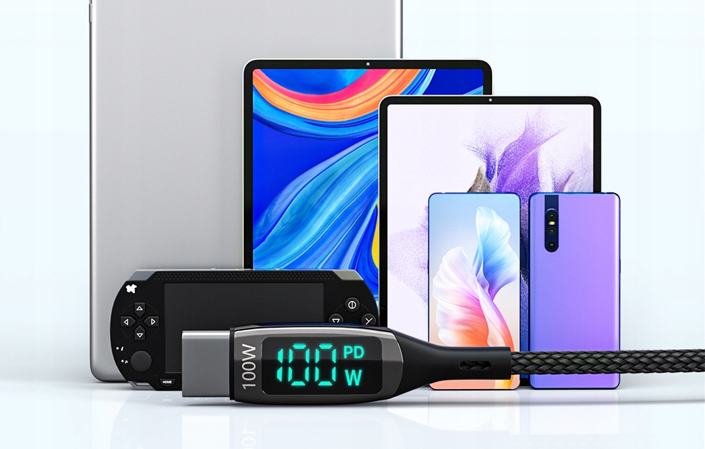 BLITZWOLF KABEL USB PRZEWÓD USB-C NA USB-C PD QC 3.0 100W DO TELEFONU 0.9M Złącza USB typ C - USB typ C