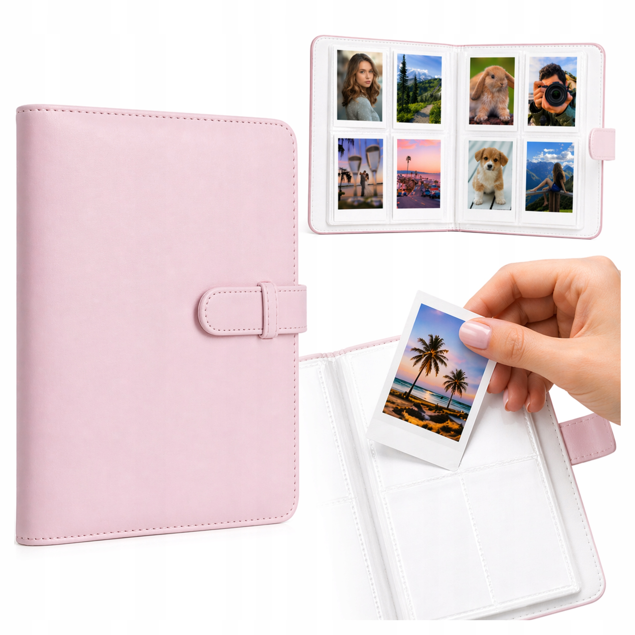ALBUM NA ZDJĘCIA INSTAX MINI FUJIFILM RÓŻOWY 256 KIESZENI MAŁY POLAROID